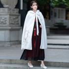 Couple Matching Floral Embroidered Hanfu / Furry Hood Cape