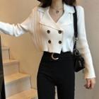 Cropped Double-breasted Cardigan