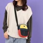 Color Panel Corduroy Crossbody Bag As Shown In Figure - One Size