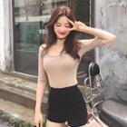High-rise Slim-fit Shorts