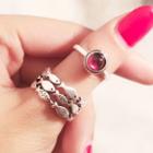 Sterling Silver Fish / Agate Ring