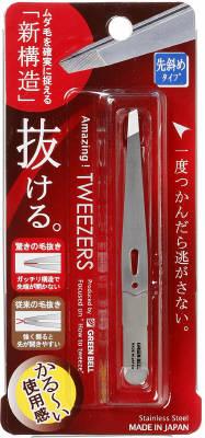 Green Bell - Amazing Tweezers (stainless Steel, Slant Tip/silver) 1 Pc