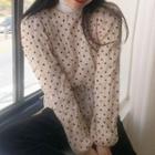 Dotted Crinkle Blouse Almond - One Size