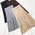 Accordion Pleated Knit A-line Skirt