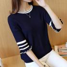 Tipped Elbow Sleeve Sweater