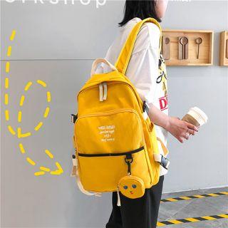 Embroidered Backpack With Face Purse