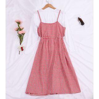 Tomoko - Gingham Spaghetti-strap Dress