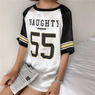 Number Raglan Short-sleeve Top