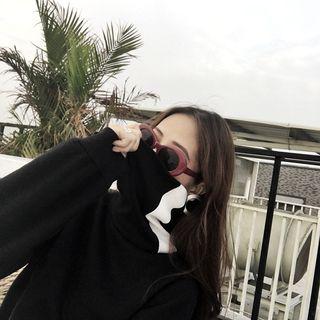 Color Block High Neck Pullover