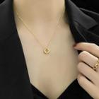 Alloy Hoop Pendant Necklace Gold - One Size