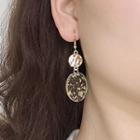 Gold Leaf Acetate Disc Dangle Earring 0119 - 1 Pair - Gold - One Size