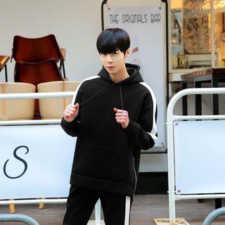 Zip-side Contrast-trim Neoprene Hoodie