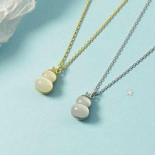 Moonstone Gourd Pendant Necklace