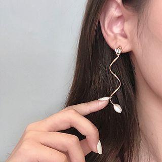 Rhinestone Faux Pearl Dangle Earring Aea2054 - 1 Pair - As Shown In Figure - One Size