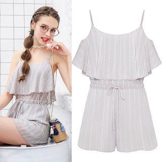 Ruffled Striped Playsuit