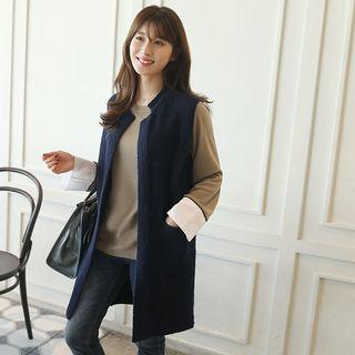 M Lange Open-front Knit Vest