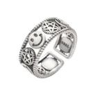 Smiley Sterling Silver Open Ring T206 - 1 Pc - Silver - One Size
