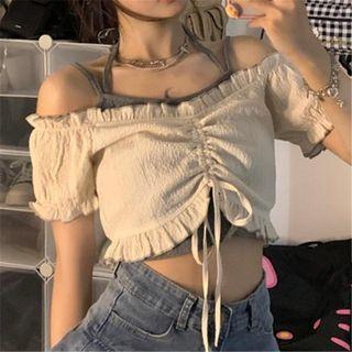 Short-sleeve Off Shoulder Top / Camisole Top