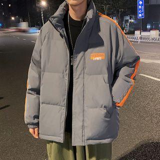 Long-sleeve Striped Printed Padded Coat