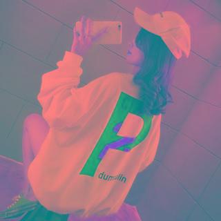 Long-sleeve Letter Print Oversized Pullover