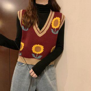 Sunflower Knit V-neck Vest