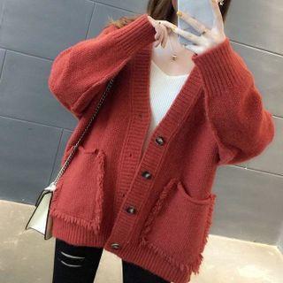 Long-sleeve Open-front Sweater