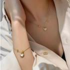 Heart Shell Pendant Alloy Bracelet / Necklace