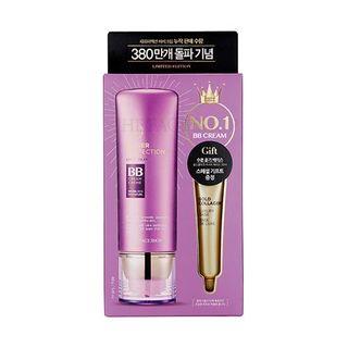 The Face Shop - Power Perfection Bb Special Set: Bb Cream Spf37 Pa++ 40g + Gold Collagen Luxury Base 10g #v201 Apricot Beige