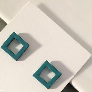 Square Ear Stud 1 Pair - As Shown In Figure - One Size