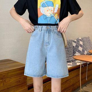 Straight-leg Denim Shorts