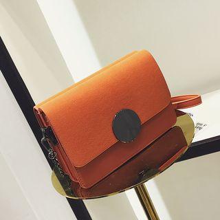 Buckled Faux-suede Shoulder Bag