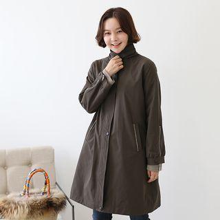 Detachable-hood Zipped Parka