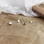 Triangle Stud Earring 1 Pair - Triangle - White Silver - One Size