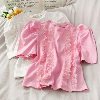 Lace-trim Loose T-shirt