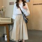 Midi A-line Skirt / Long-sleeve Shirt