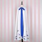 Butterfly Embroidered Hooded Long Cape