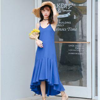 Mermaid Hem Strappy Midi Dress