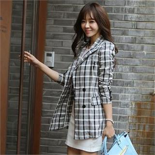 Double-breasted Check Jacket