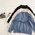 Fringed Long-sleeve Loose-fit Sweater