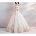 Embroidered Strapless Ball Gown