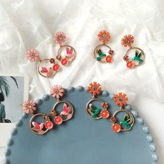 Rhinestone Bird Hoop Earring (various Designs)