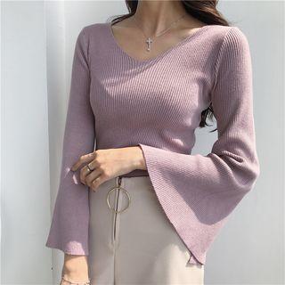 Flare-sleeve Knit Top