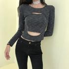 Key Hole Front Knit Top