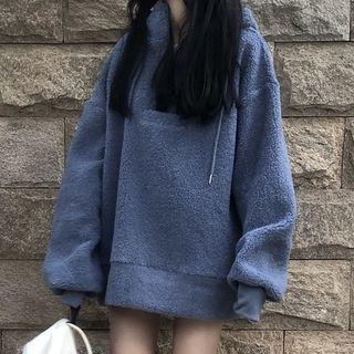 Faux Shearling Half-zip Hoodie