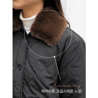 Faux-fur Collared Quilted Jacket