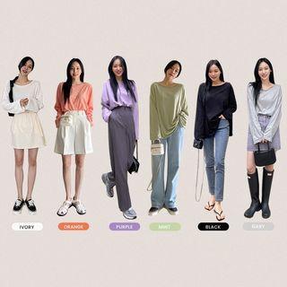 Colored Plain Boxy T-shirt