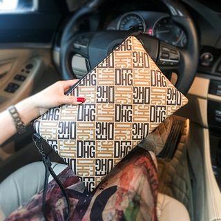 Lettering Faux Leather Clutch Khaki - One Size