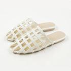 Linen Cross-strap Slide Sandals