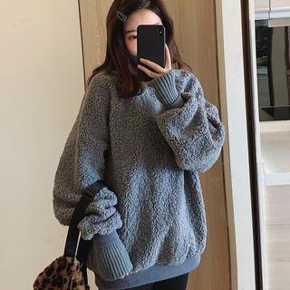 Mock Two-piece Fleece Pullover