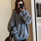 Mock Two-piece Fleece Pullover